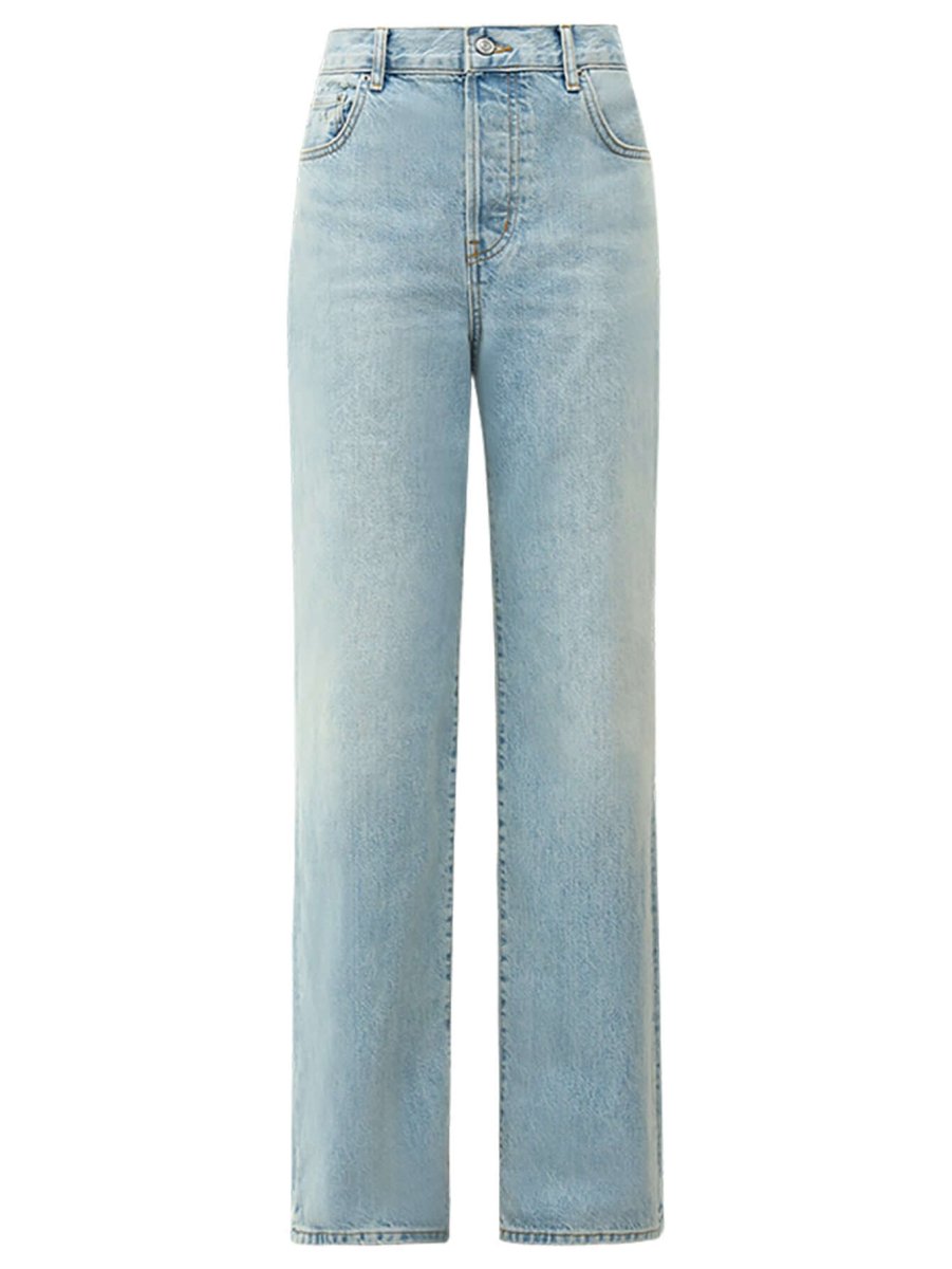 Bleached Low-Rise Straight-Leg Jeans