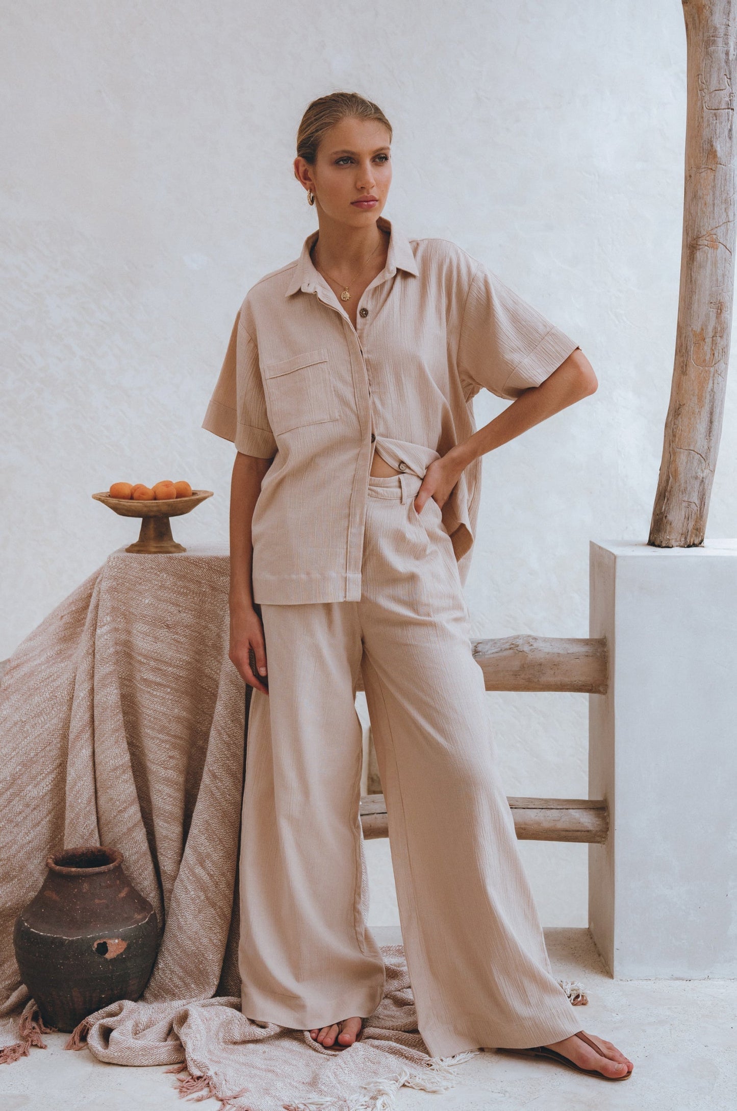Raya Wide-Leg Linen Trousers