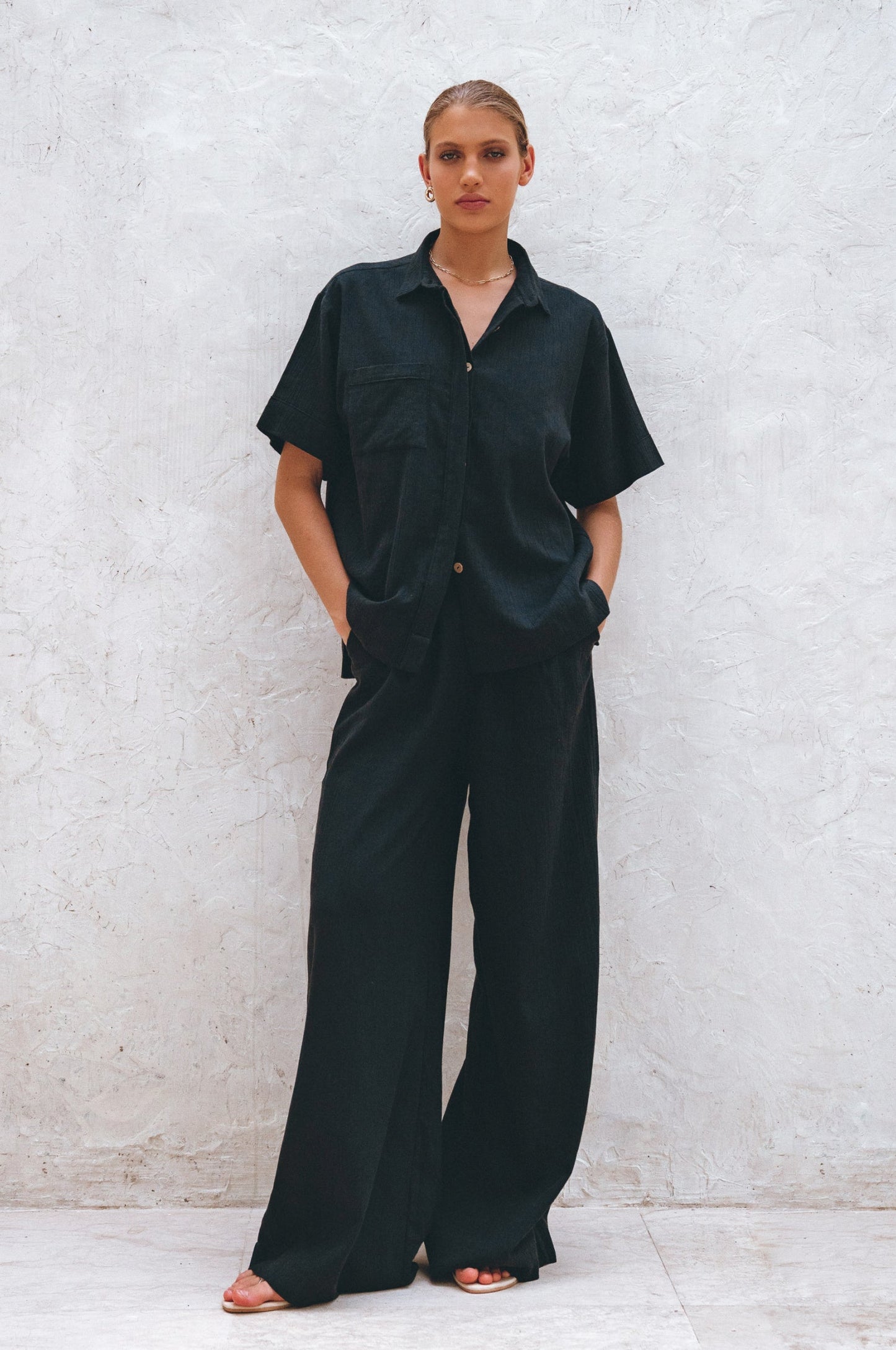 Raya Wide-Leg Linen Trousers
